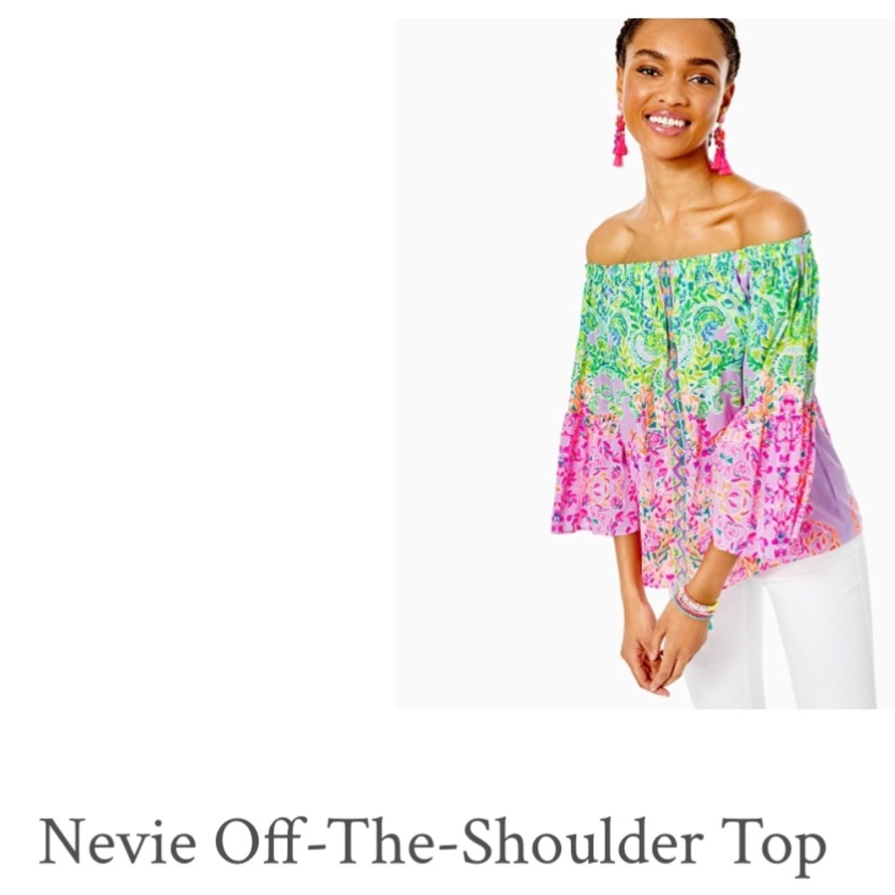 Lilly Pulitzer Nevie off the shoulder shirt size s